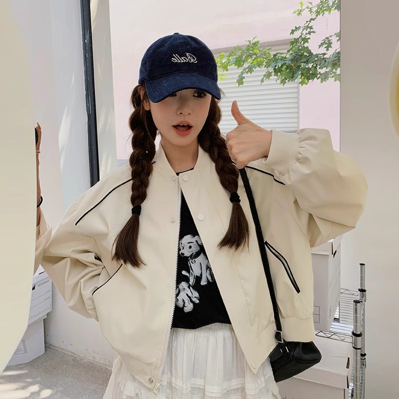 休闲棒球服外套女装品质秋季设计感时尚宽松百搭夹克女外套