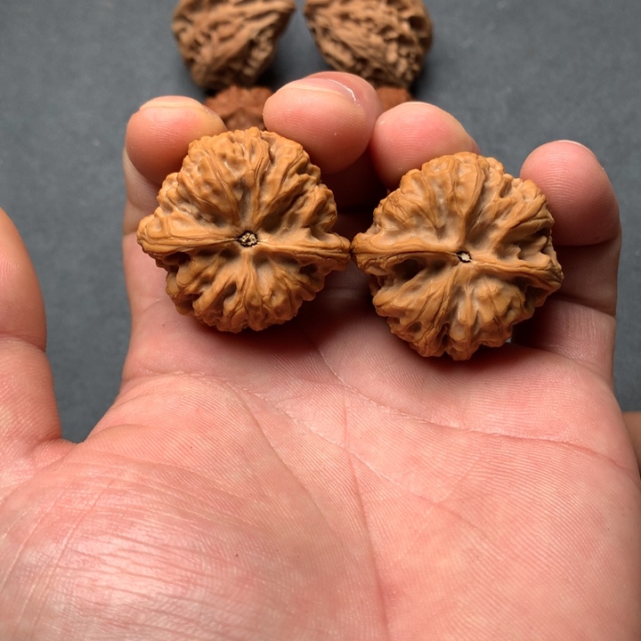 何***秋文玩核桃吊坠紫荆关野牛文玩核桃