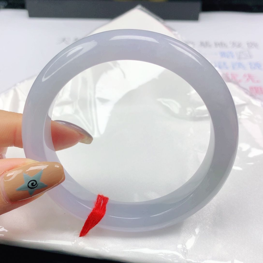 翡翠未镶嵌手镯翡翠56.6冰胶紫正圈