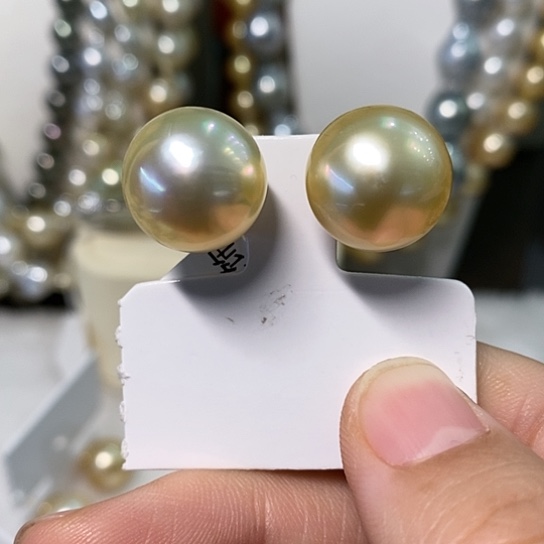 海水珍珠耳饰银S925镶嵌…*酱14.39