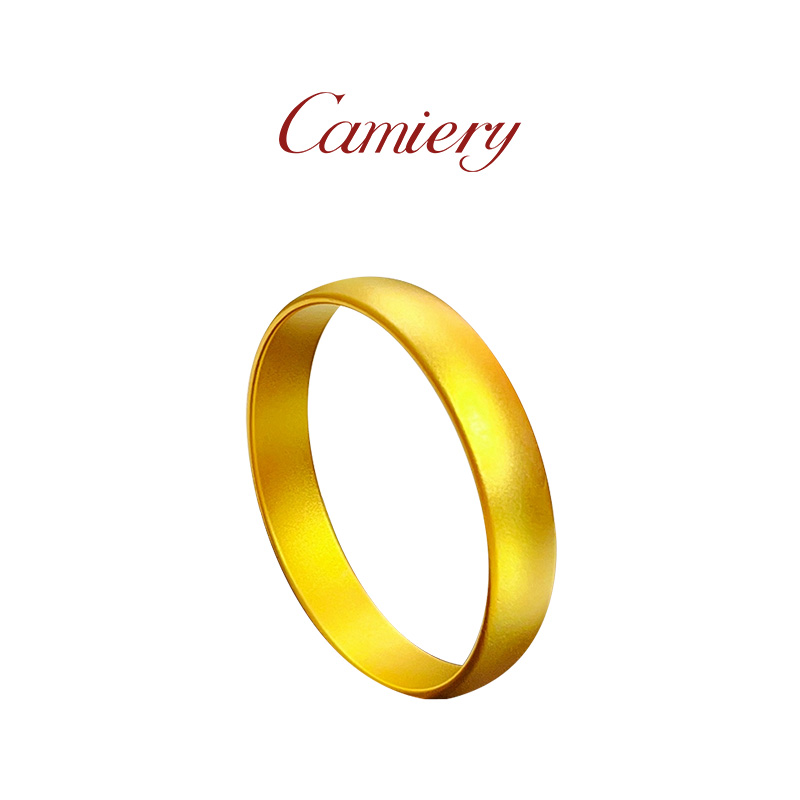 CAMIERY 新中式轻奢宽面轮胎素圈手镯精致时尚百搭