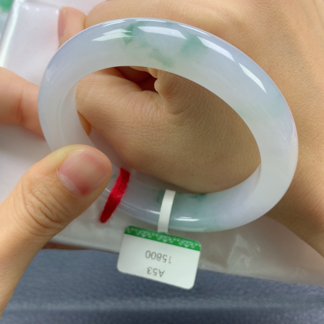 翡翠未镶嵌手镯53.8正