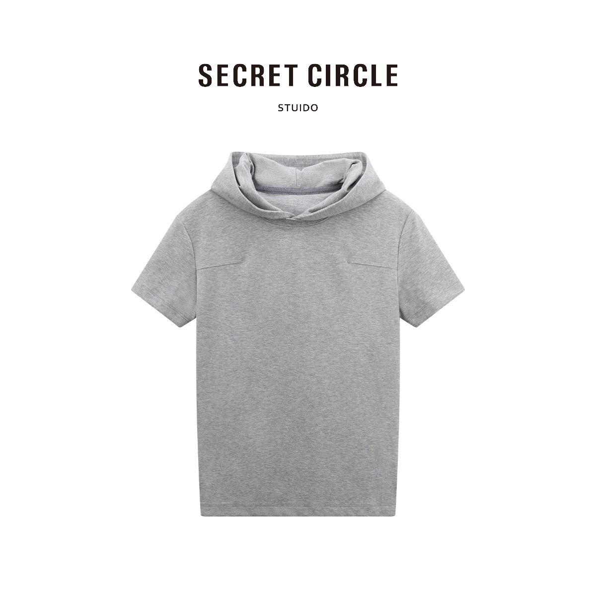 SECRET CIRCLE·秘社 时尚设计感纯色简约连帽短袖T恤10344