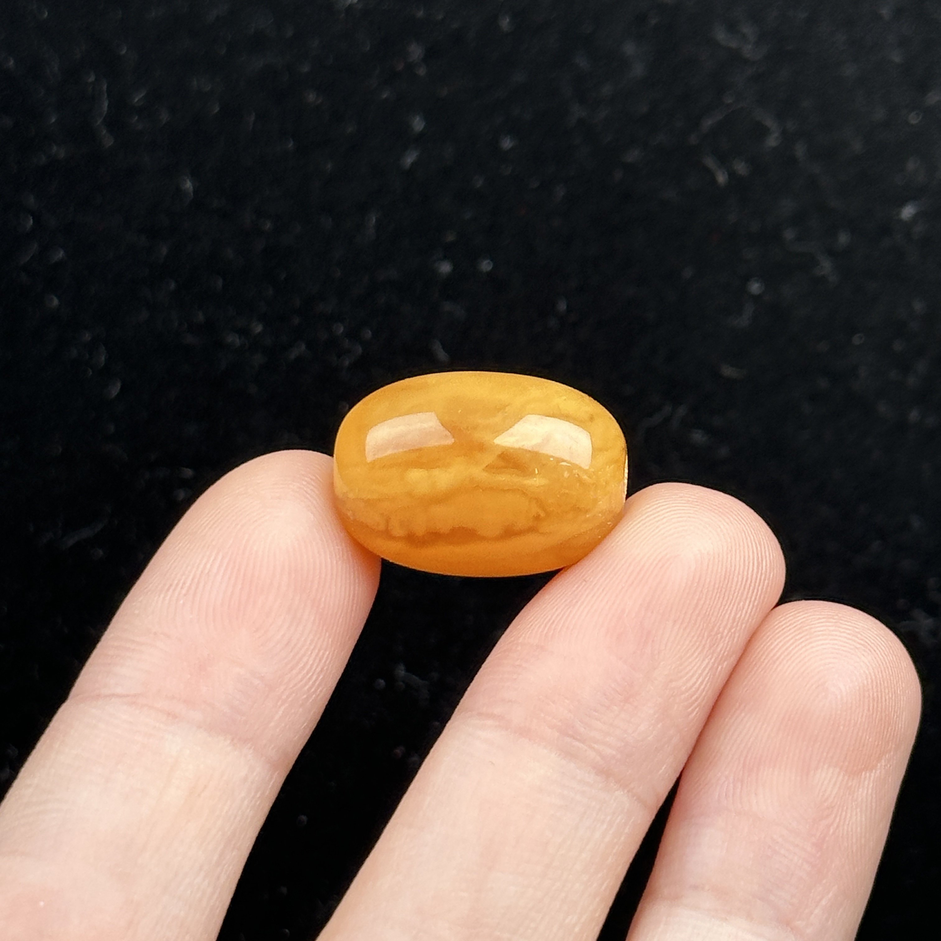 K7852天然原矿蜜蜡 鸡油红桶珠13*18.3mm支持复检假一罚十