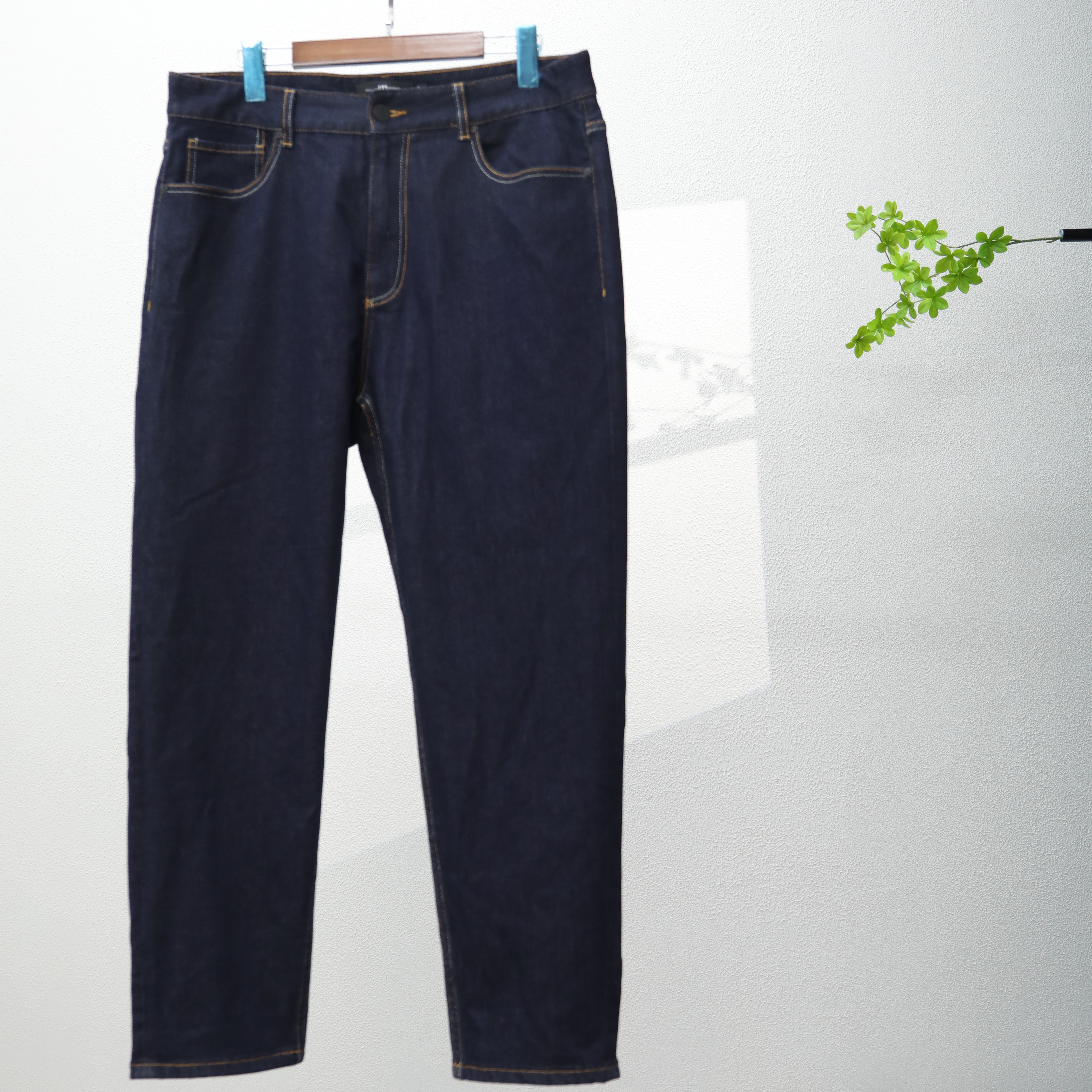 【麦】潮牌男女时尚休闲蓝色牛仔长裤1301