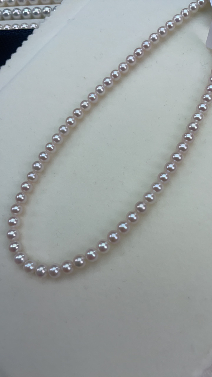 5.5/6正圆无暇樱花粉毕业项链