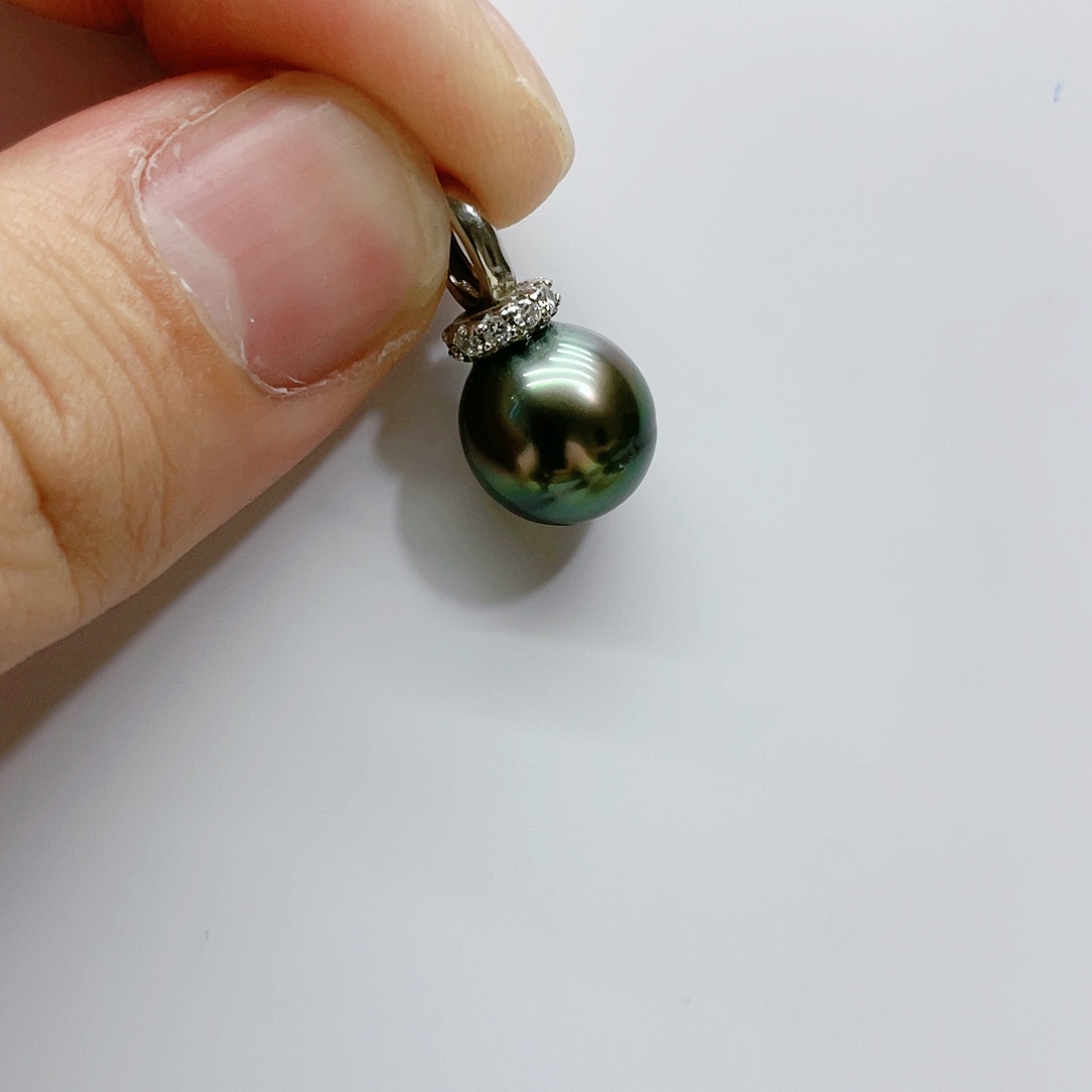 海水珍珠银S925镶嵌颈饰