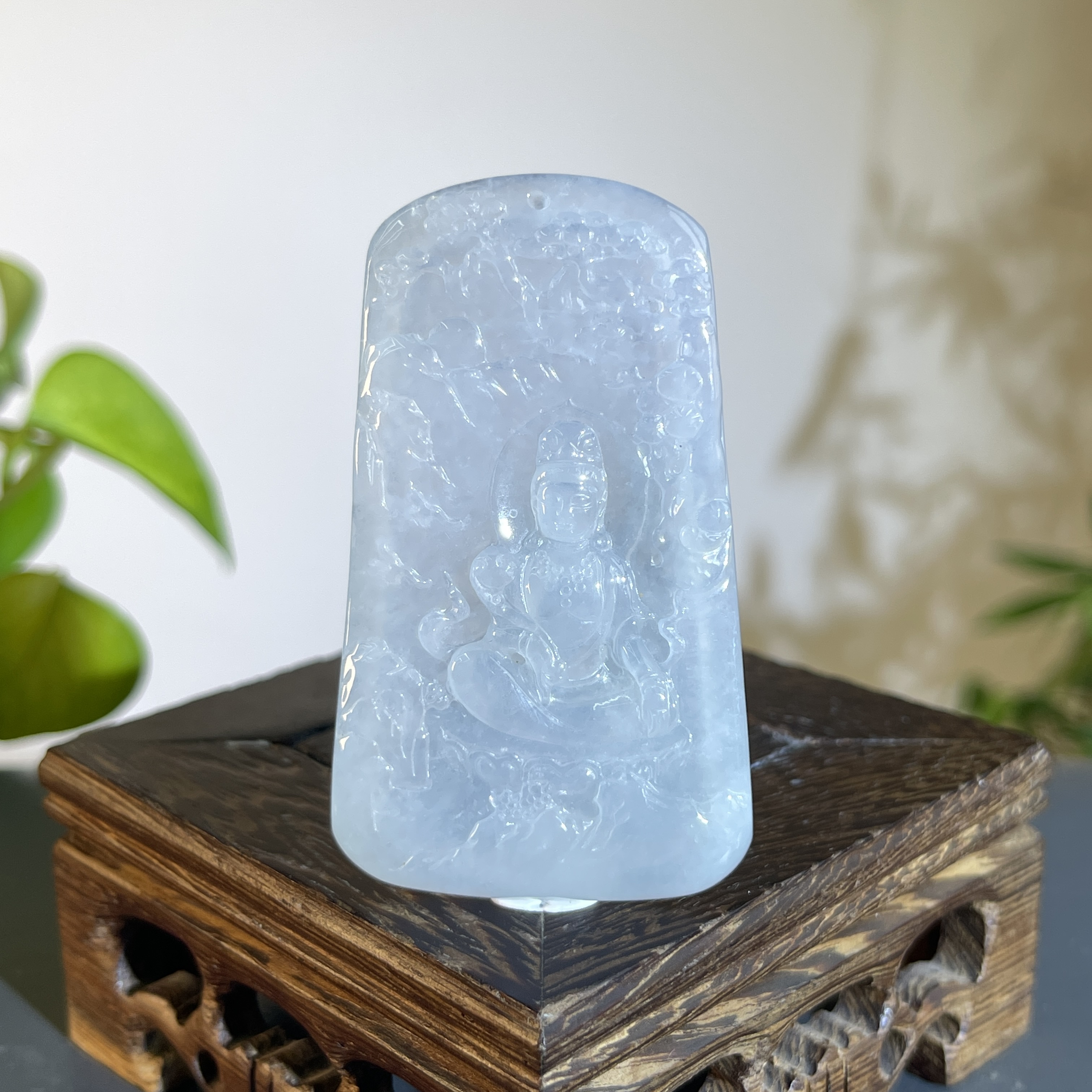 JTA21-111   天然缅甸A货翡翠 山水观音