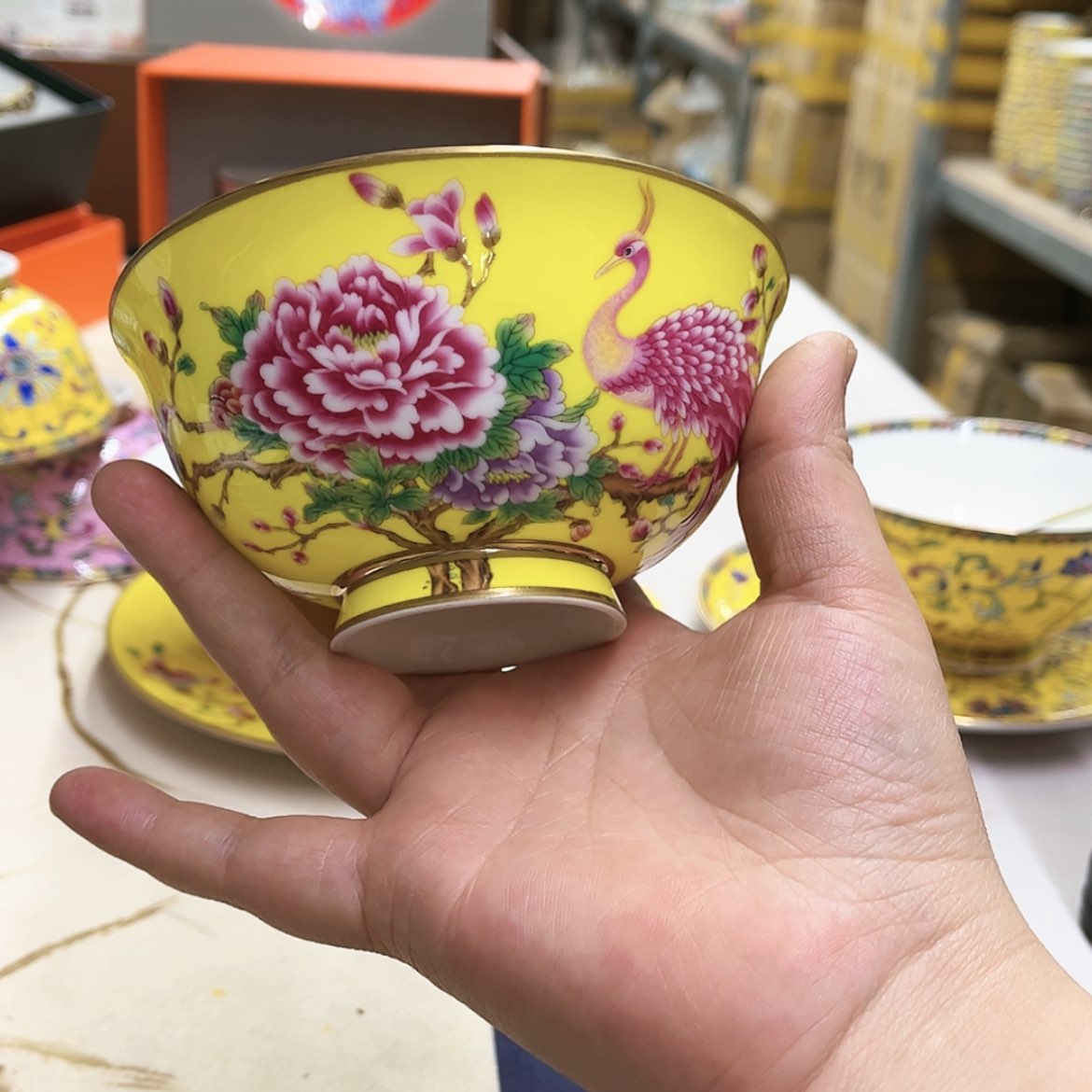 【闪购商品】骨瓷4.5英寸6黄。。。。。我