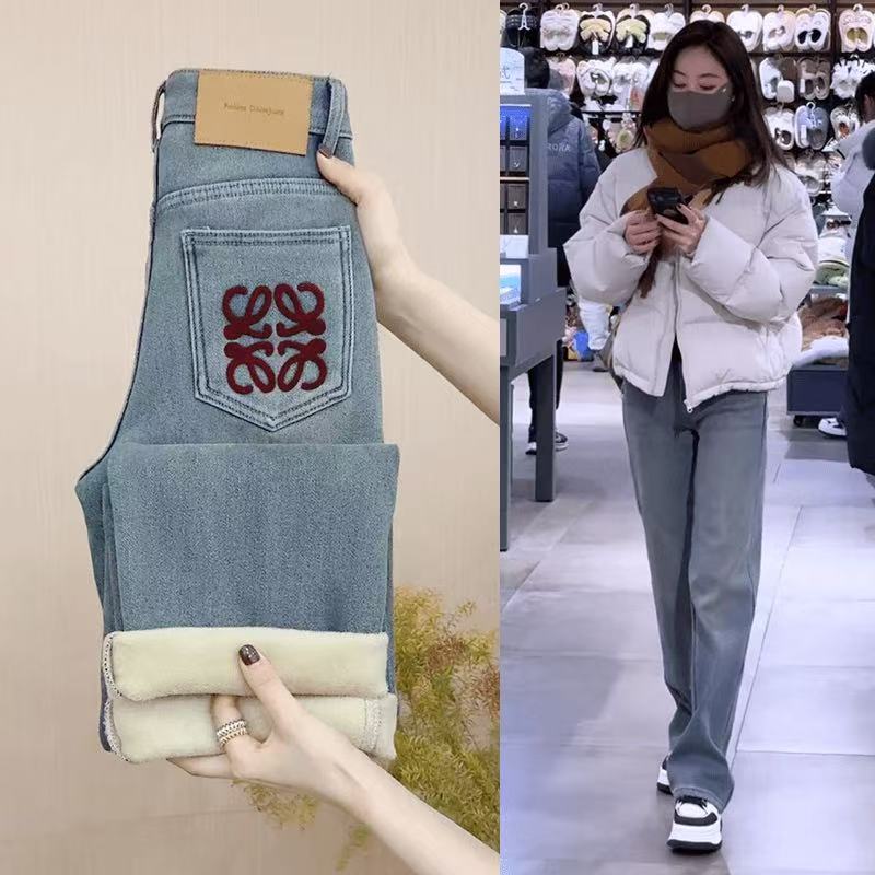 【中国结】~直腿神器~寒冬必备！加绒加厚复古高腰垂感阔腿裤！9920