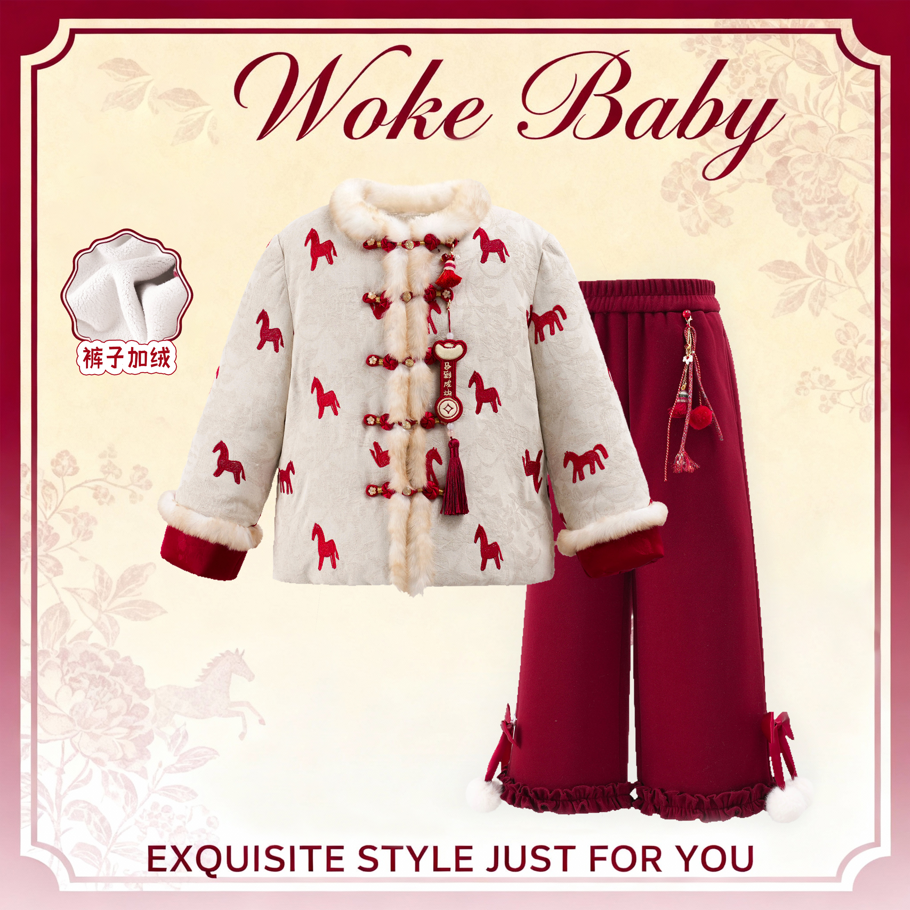 【现货】女童冬季2025新款新中式棉服国风唐装冬装过年服汉服W5314