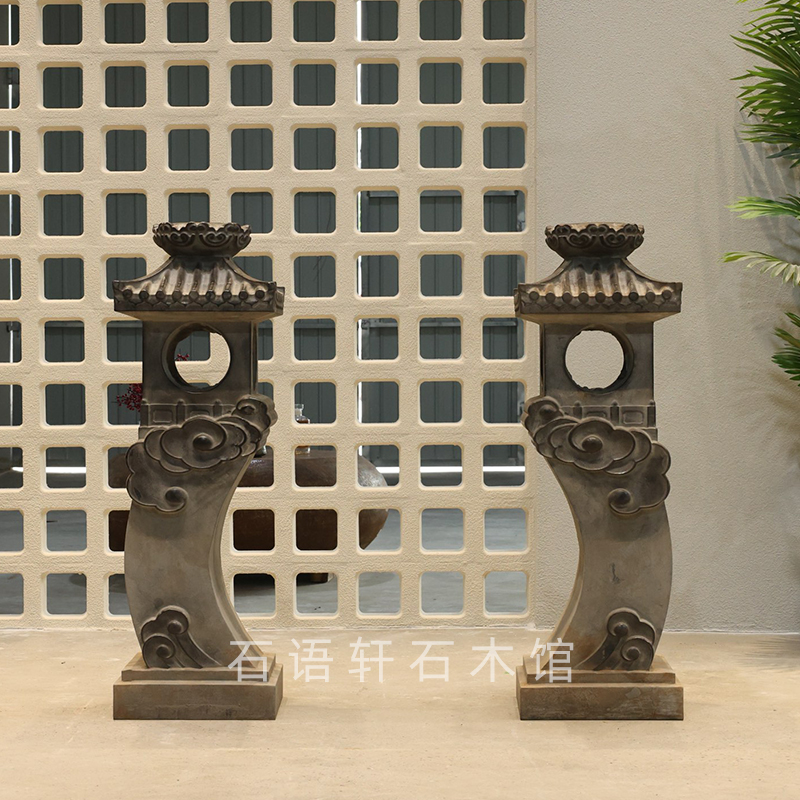青石石灯塔落地灯用于庭院户外花园造景石雕中式美学空间摆件