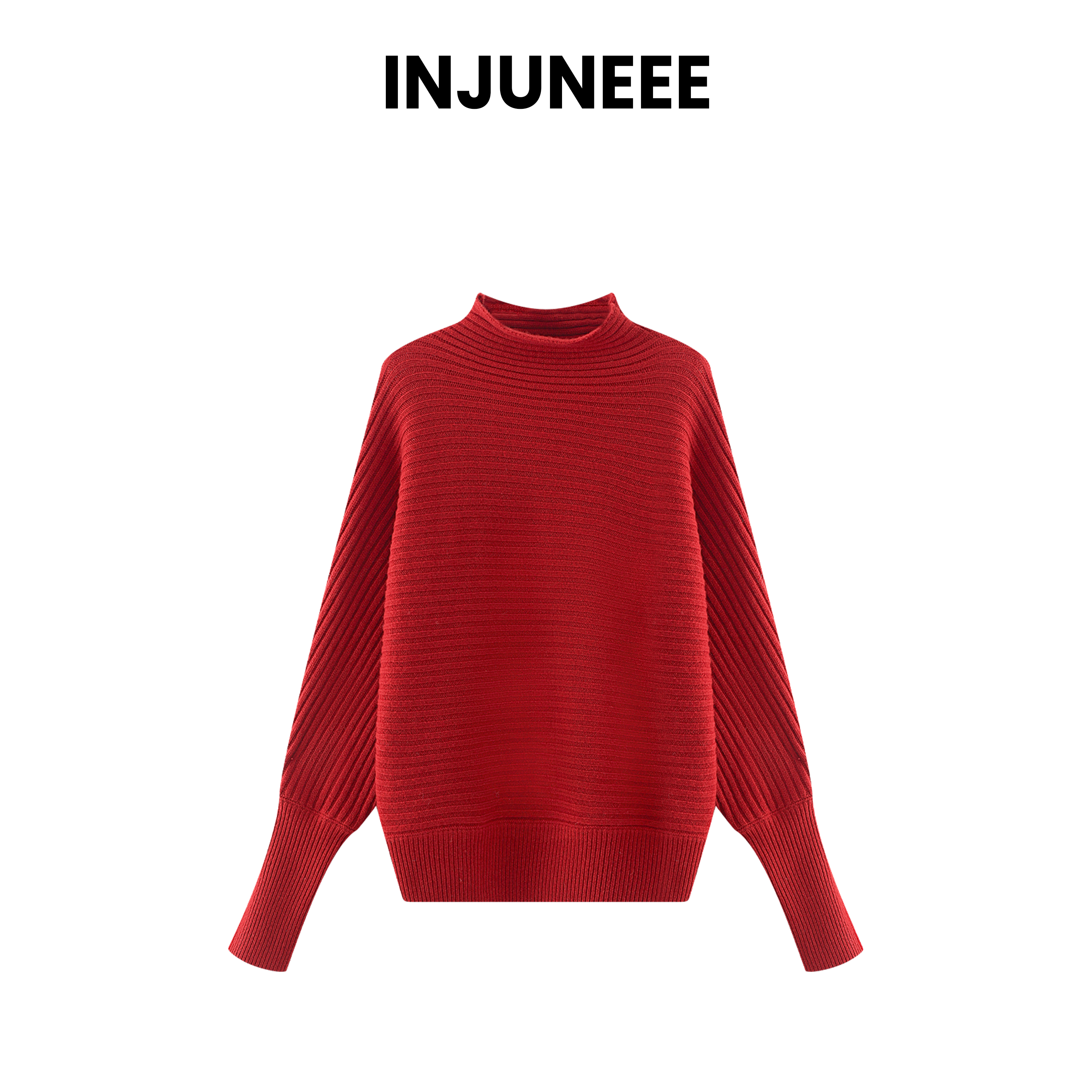 【】2025新款冬季羊绒羊毛针织衫长袖针织红半高领圆领5116