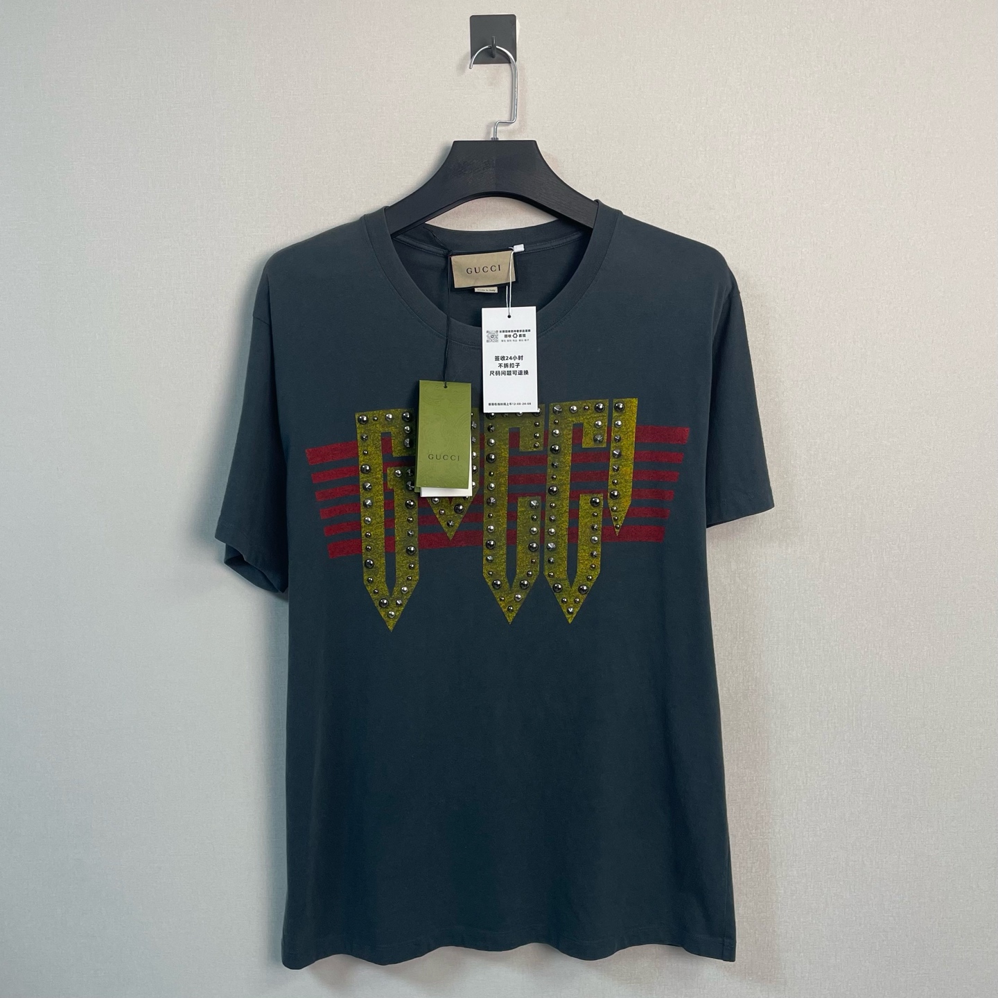 95新 GUCCI/古驰    Gucci/古驰柳钉字母印花短袖/S码/95新/4500