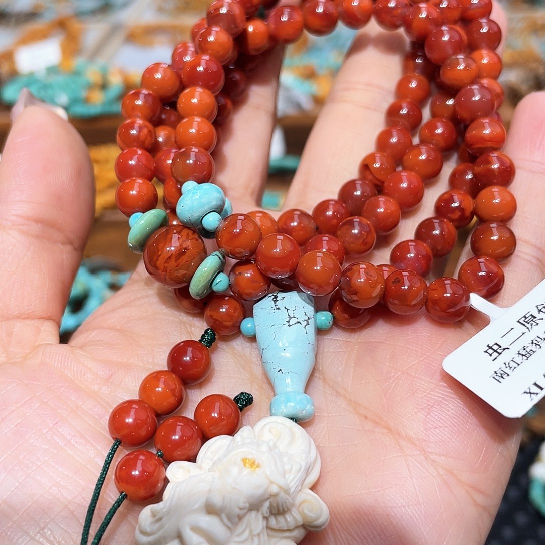 南红玛瑙颈饰未镶嵌项链