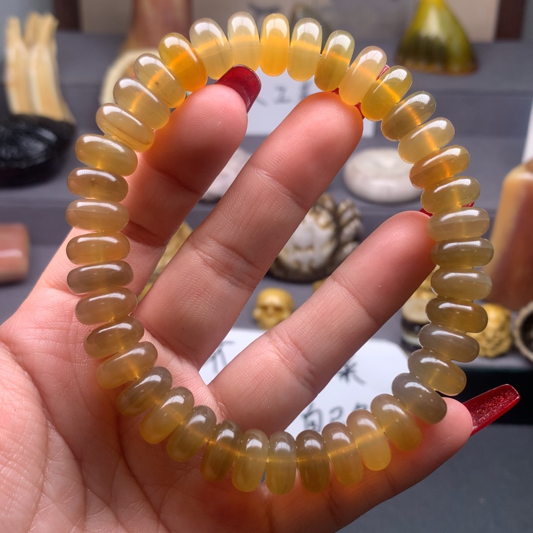 驼骨把件好看羊角