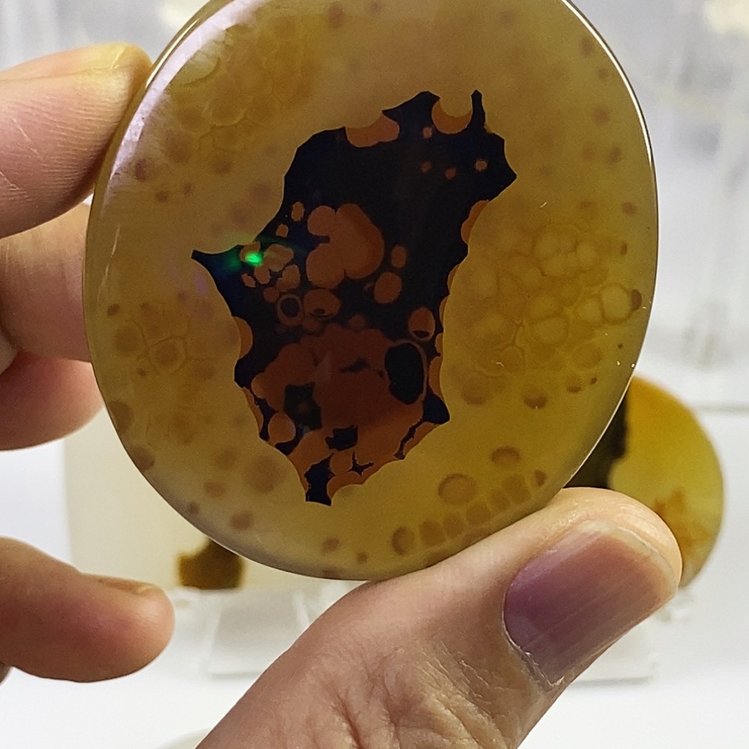 合成碳硅石非金属时尚图纹画面石饰品