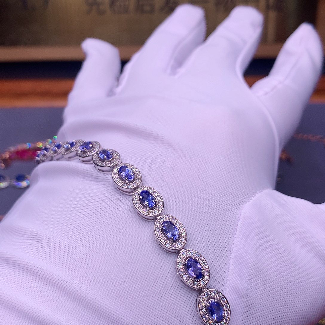 坦桑石手链银S925镶嵌