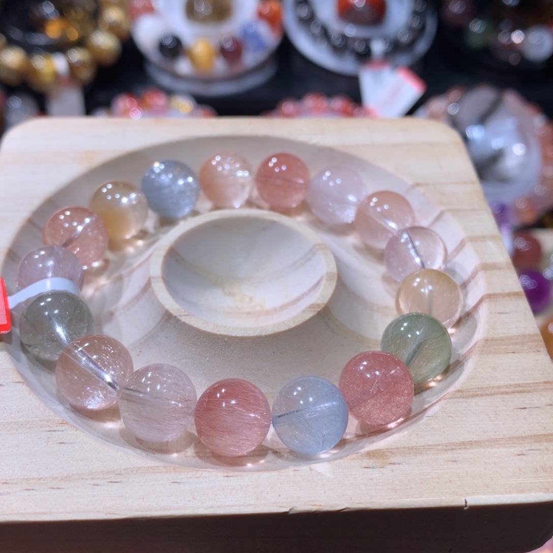 未镶嵌水晶手链彩兔毛11mm