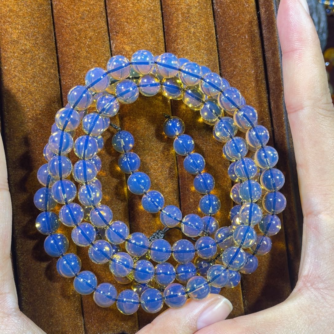 琥珀未镶嵌裸石7加108净水天空蓝