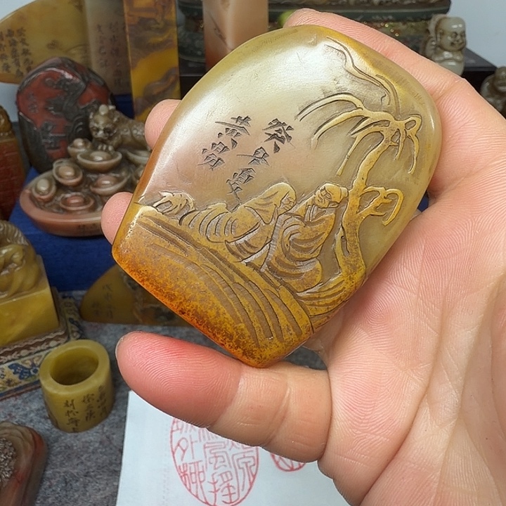 螺***民寿山石印石寿山石雕刻工艺精湛