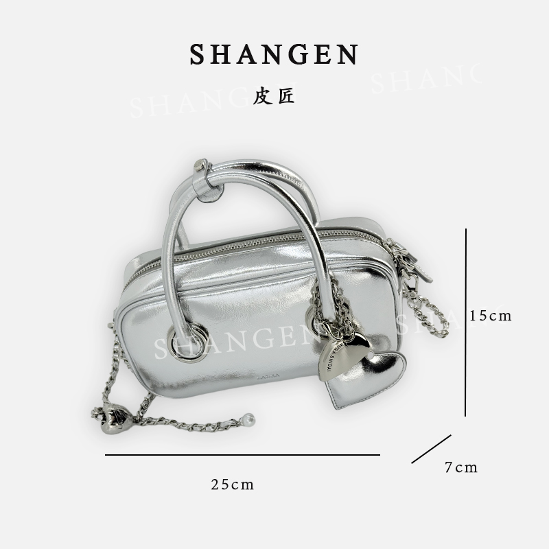 【尚恩CC】SD-5277-水光银-轻奢时尚女士新款手提单肩斜挎包