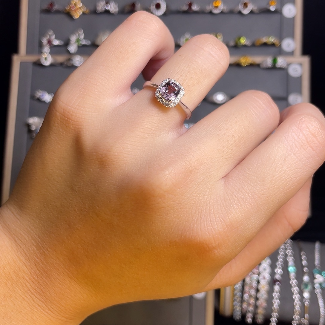 戒指银S925镶嵌尖晶石