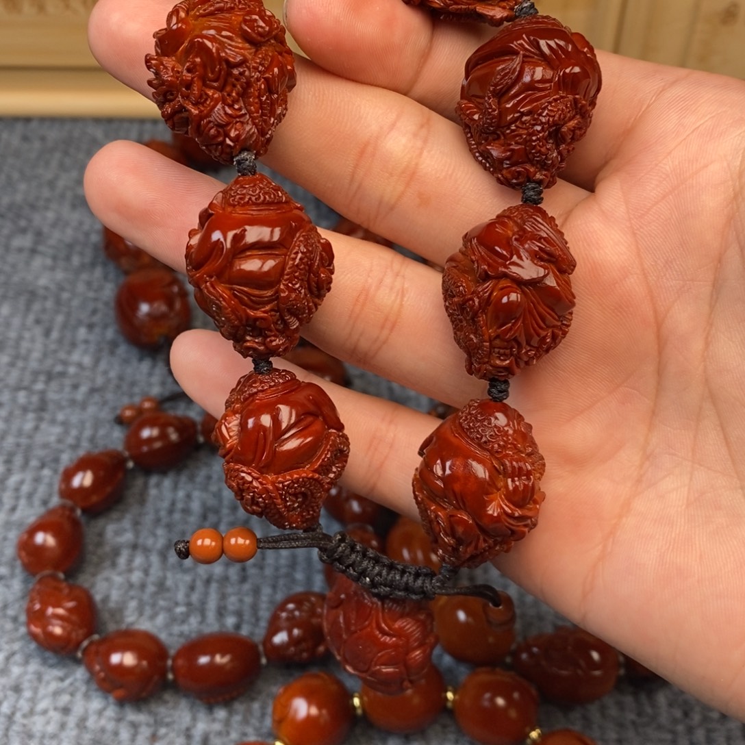 王***祥橄榄核手串/手链玉龙达摩