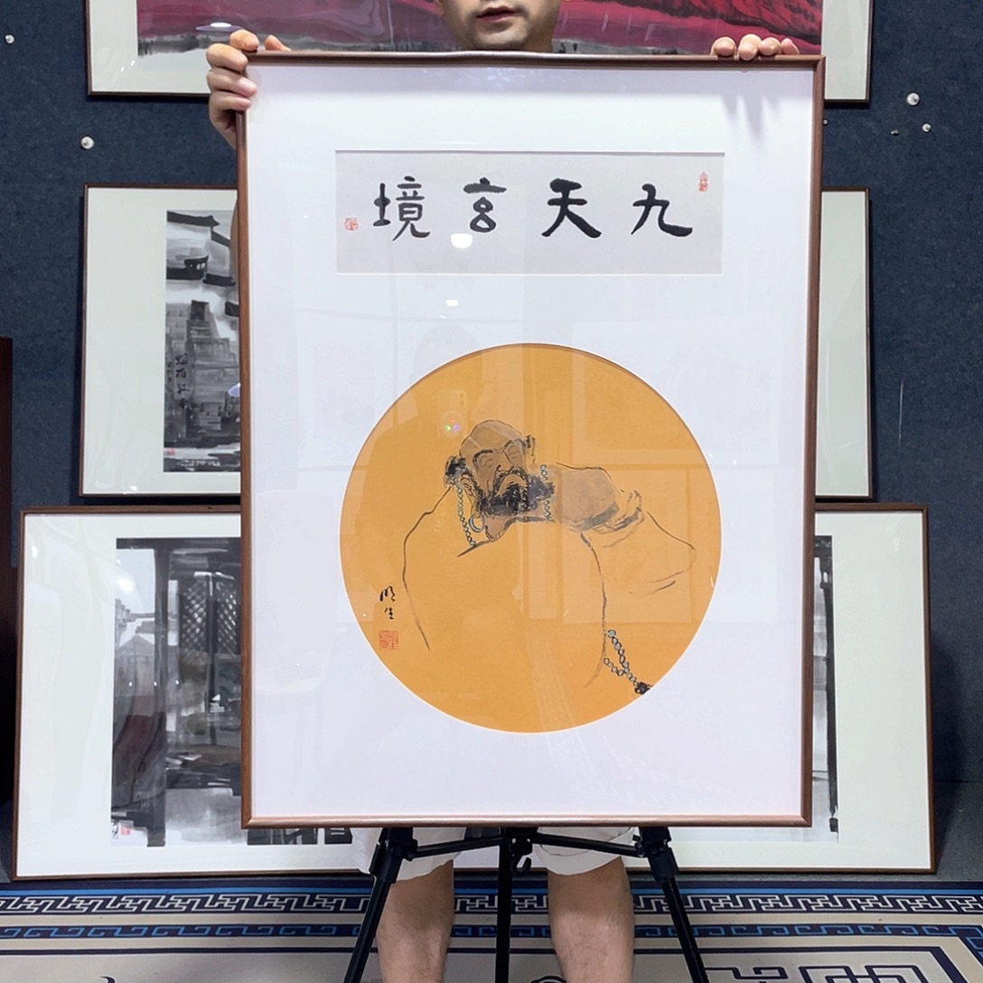 国画手绘画作品带框60/80