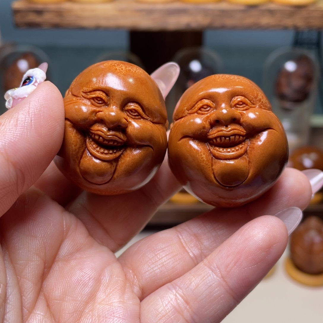 佛螺菩提吊坠笑佛一对