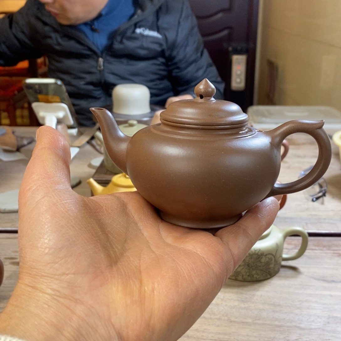 紫砂壶@***开半手工笑樱壶紫泥