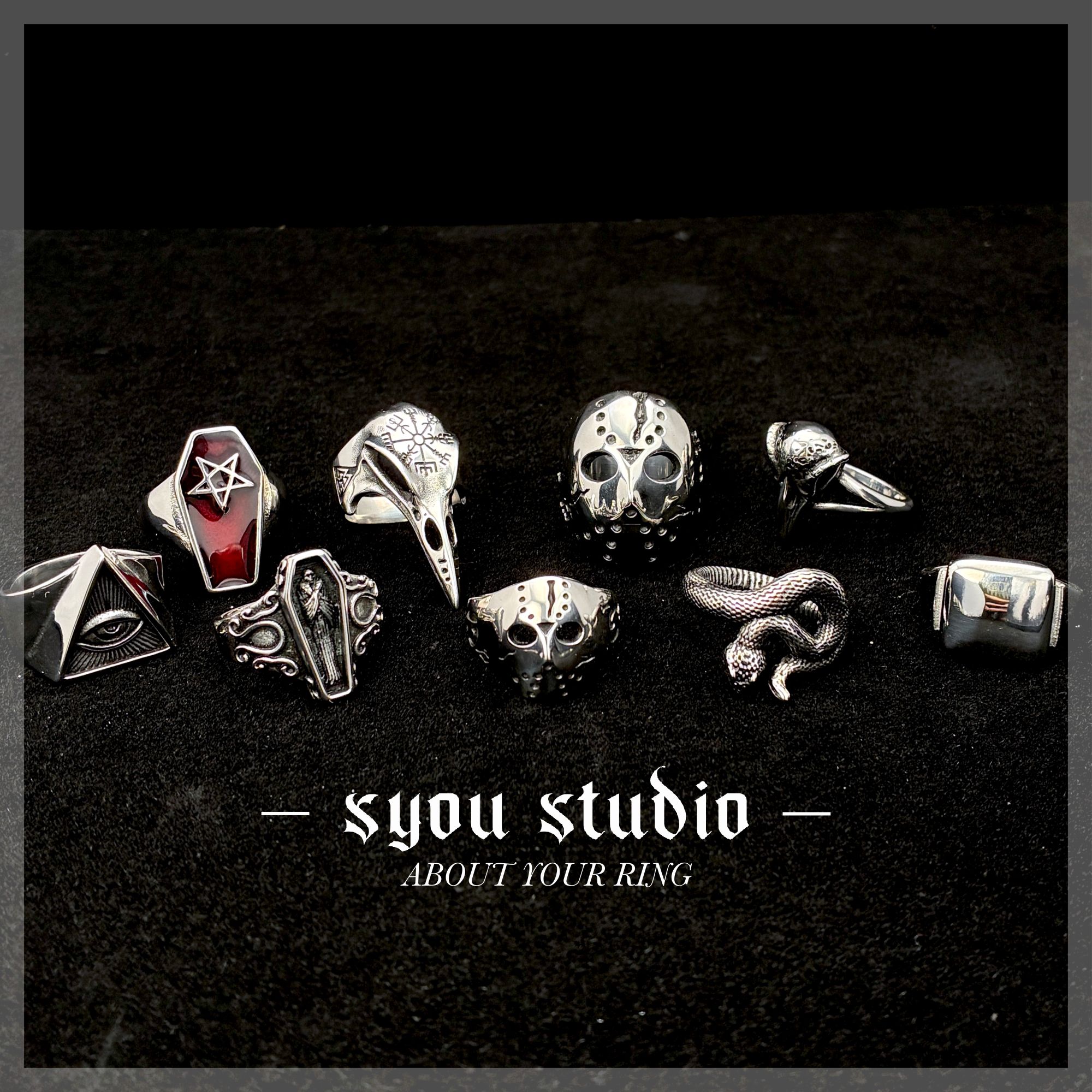 钛钢戒指 暗黑不掉色氛围感戒指复古情侣尾戒精致小饰品男女款