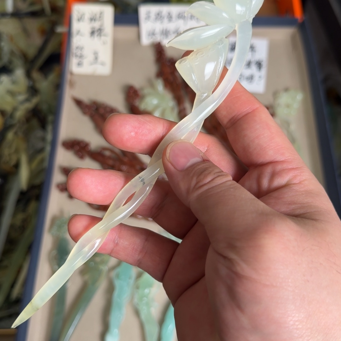 岫玉发饰未镶嵌岫玉发簪就是好看