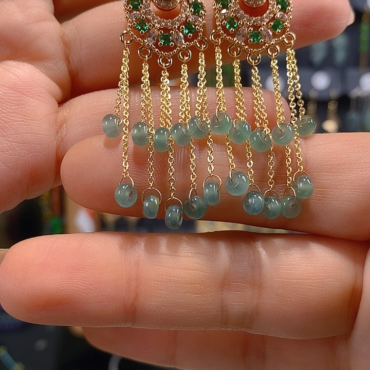 翡翠未镶嵌耳饰翡翠