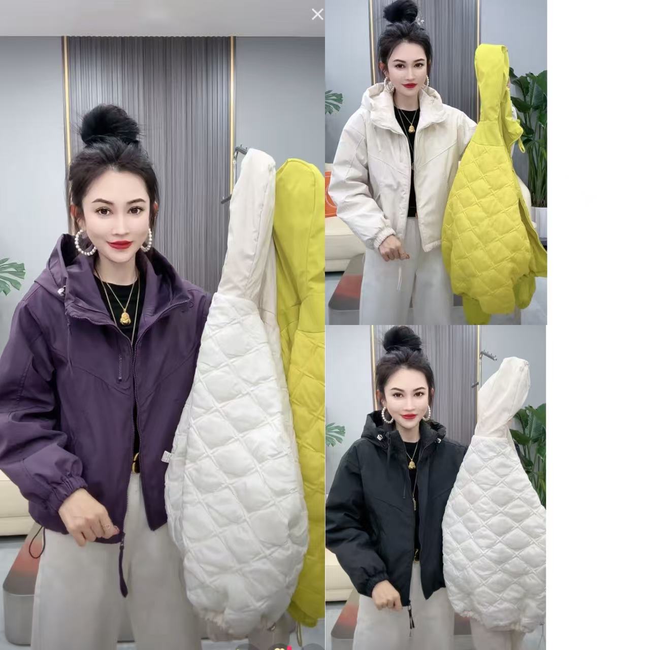 9636加棉加厚显瘦冲锋衣外套