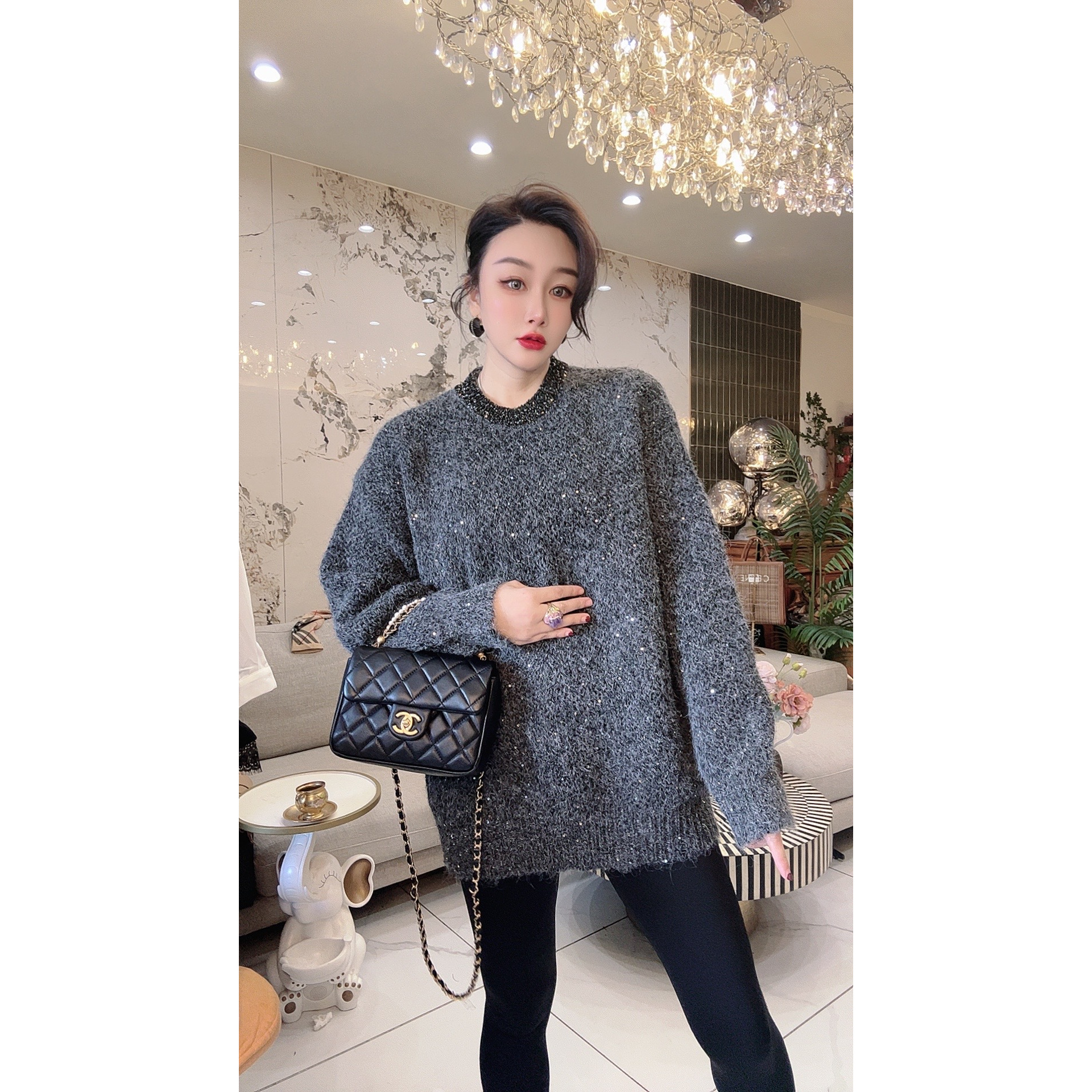 【龙爷严选】 软糯慵懒个性冬季显瘦百搭气质时尚针织毛衣
