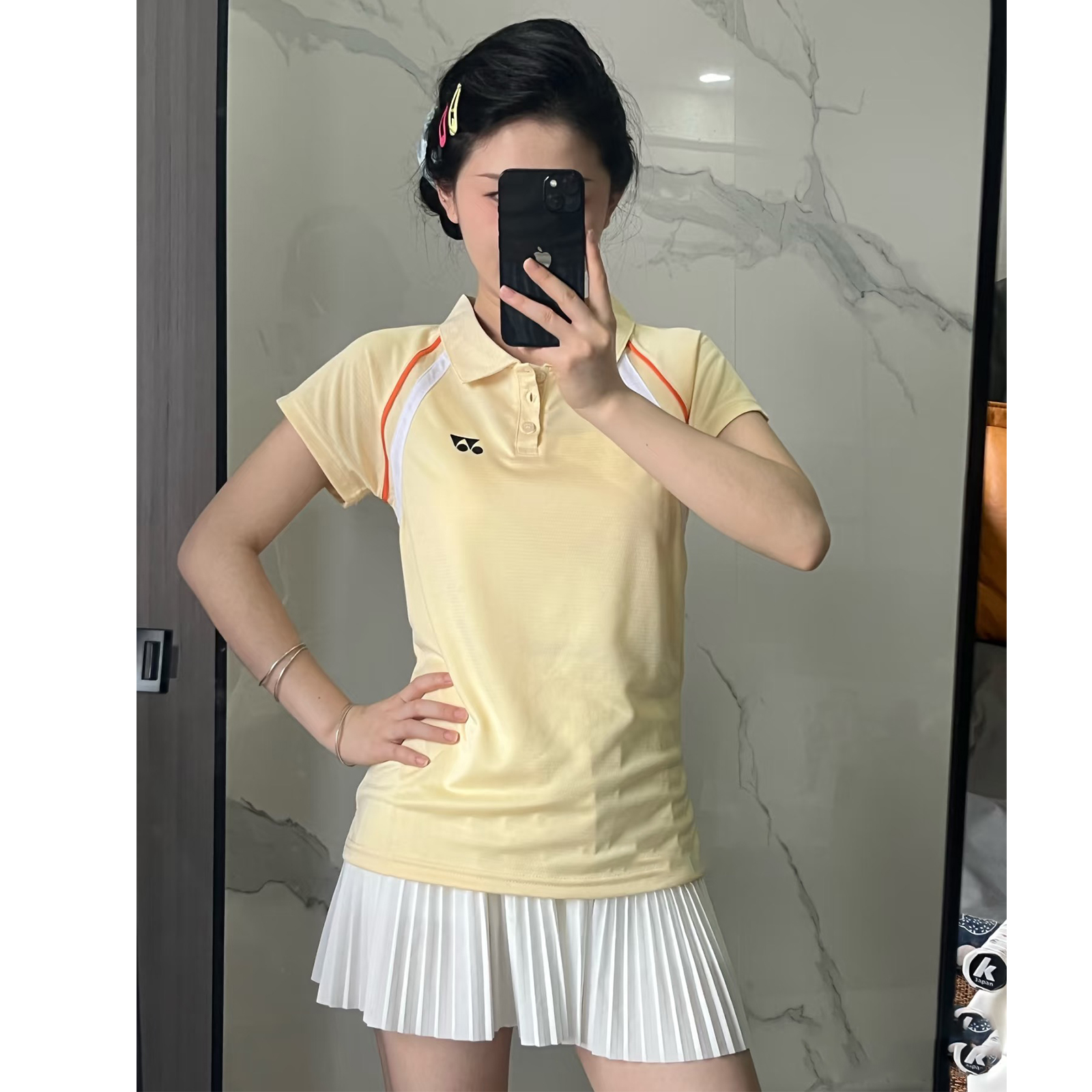 2025翻领女高羽毛球服运动开衩短裙短袖套装夏季速干女大学生球服
