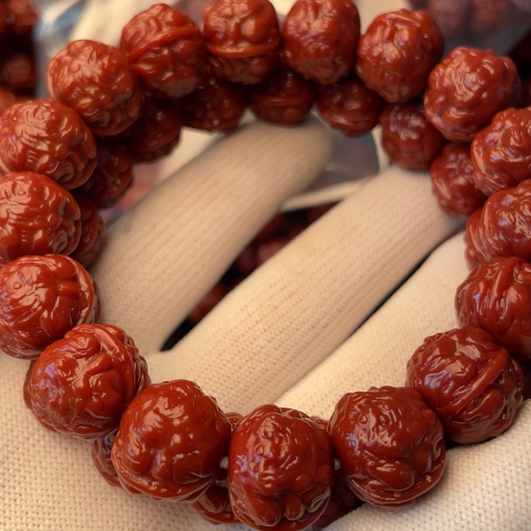 铜***钱猴头核桃手串蟾王