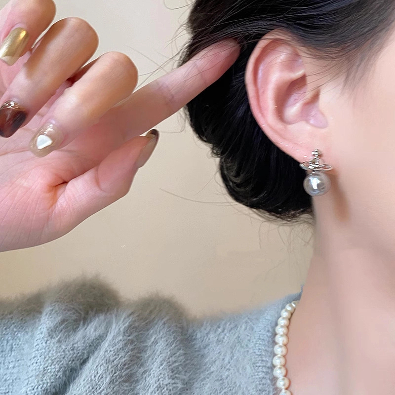 铁合金耳饰 【35】仿珍珠耳钉2025新款洋气耳饰轻奢高级小众耳环