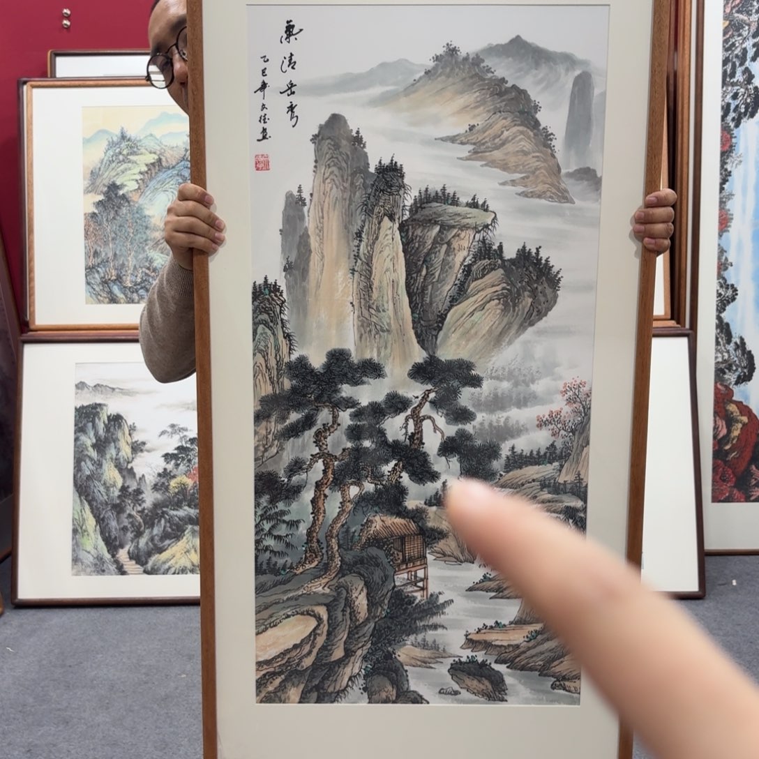 国画带框绘画120/60尺寸