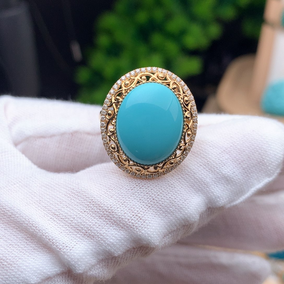 绿松石珠宝奇石18K金镶嵌用****?