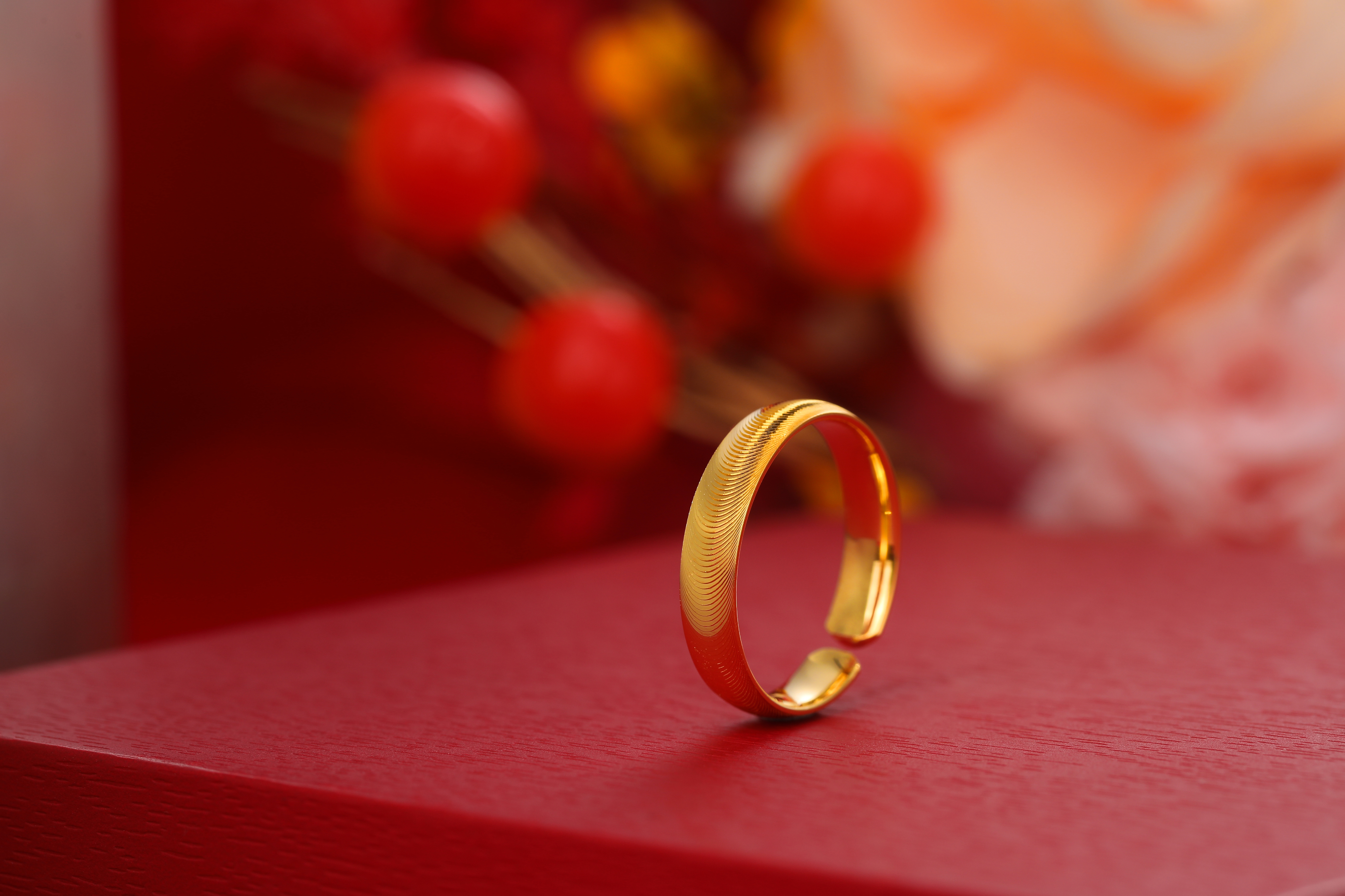 足银戒指 【鑫品】-足银金色闪闪时尚猫眼戒指