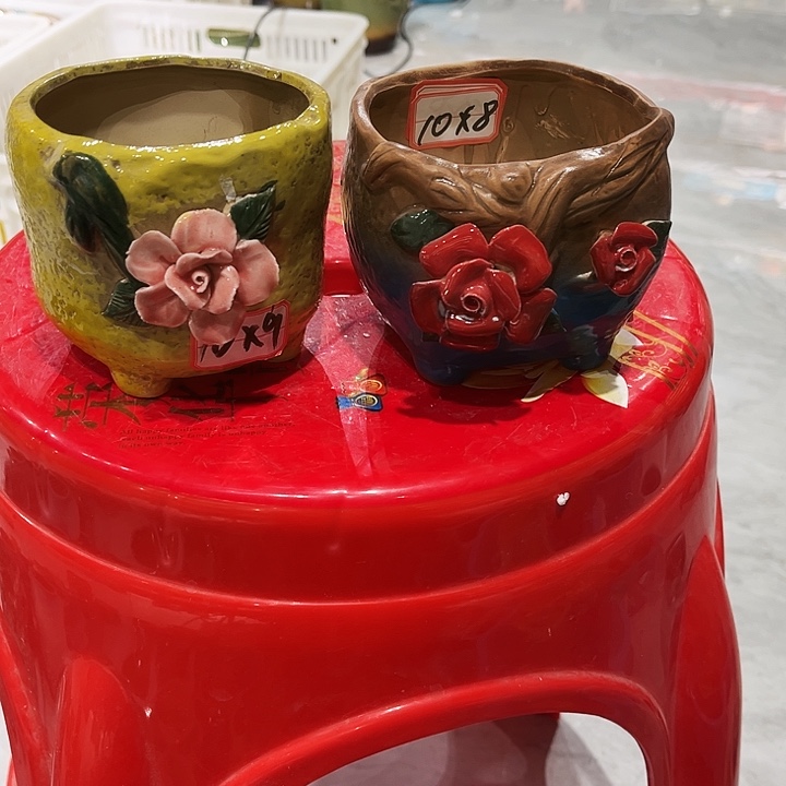 瓷片花盆多肉艺术品