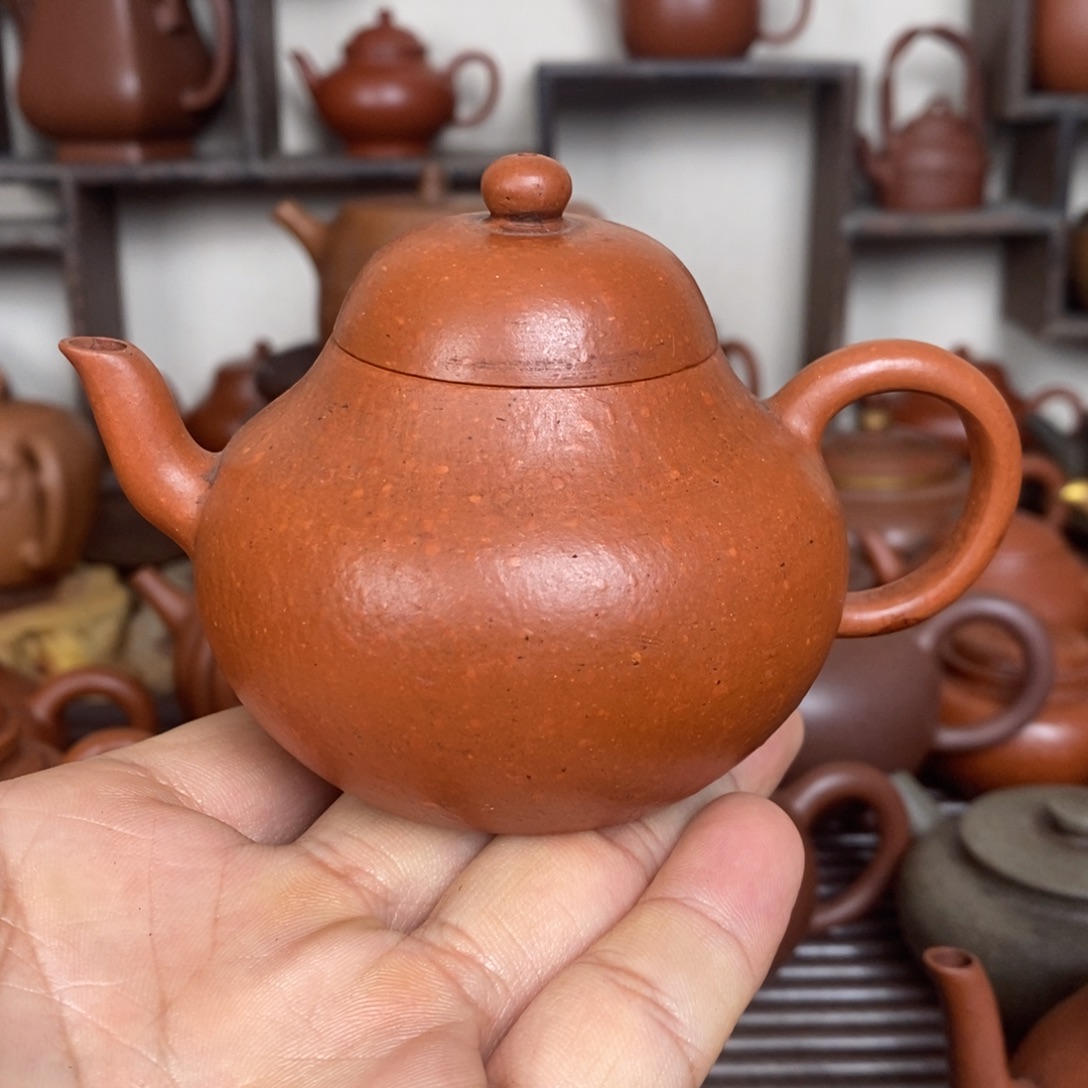 茶壶紫砂黄龙山老朱泥梨型壶