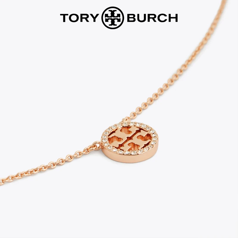 TORY BURCH/汤丽柏琦Miller Pave 徽标精致项链 53420-D