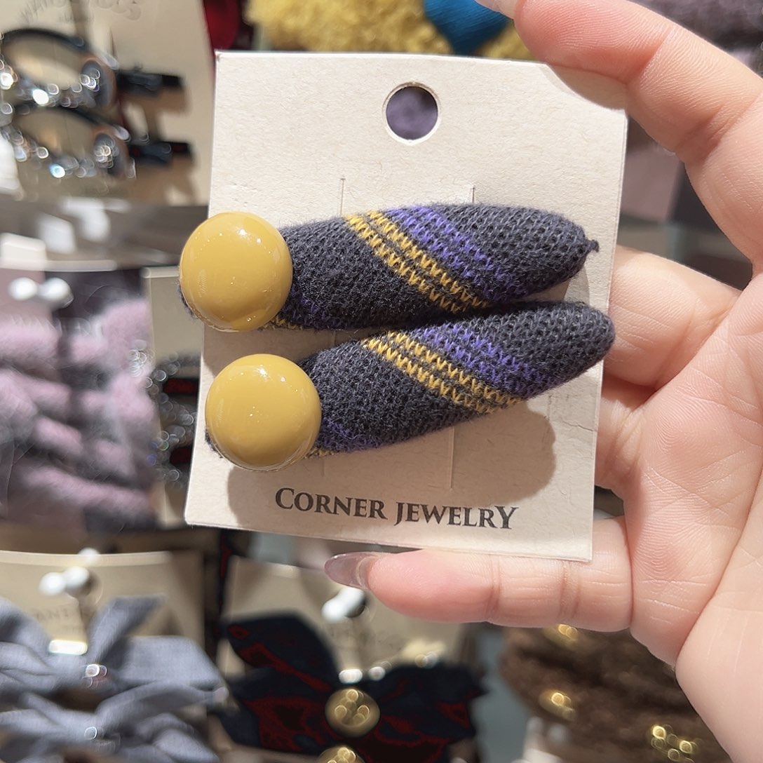 非金属条纹黄豆鸭夹一对