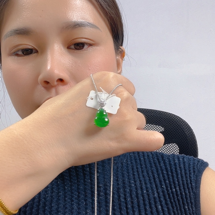 翡翠银S925镶嵌吊坠(不含链)