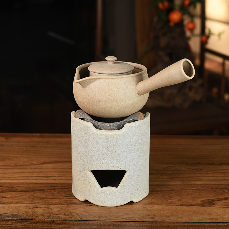 乐章炭炉煮茶壶侧把壶 明火煮茶器围炉煮茶家用过滤壶陶壶