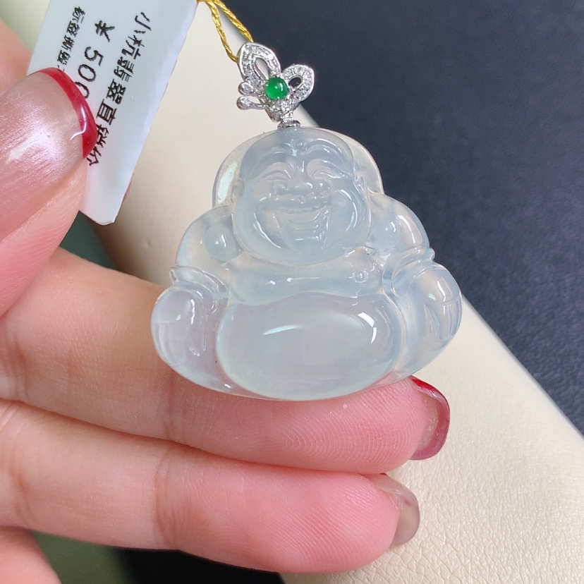 【闪购商品】翡翠颈饰18K金镶嵌佛公