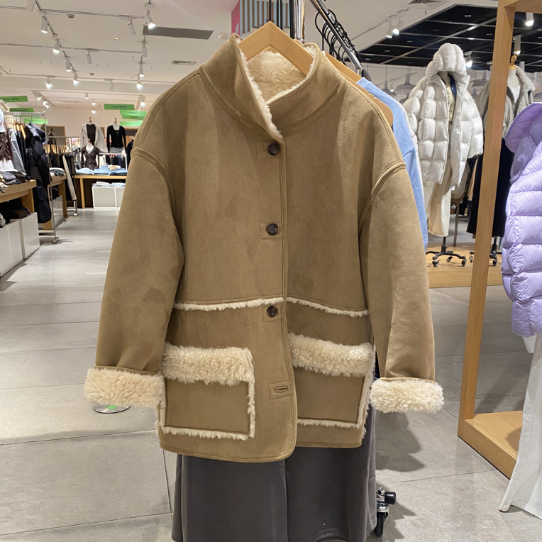橡皮女装1254106002冬季新款羊羔毛外套